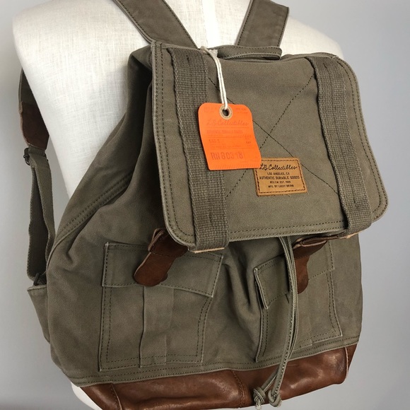 Lucky Brand Handbags - Lucky Brand Collectibles Canvas Leather Backpack